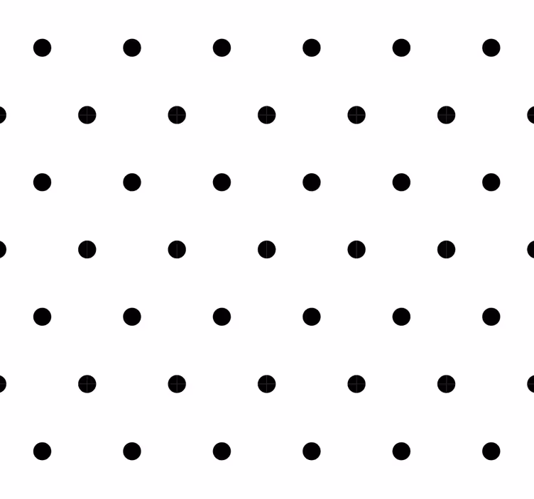 Papier peint rond Points réguliers sur fond blanc - TenStickers