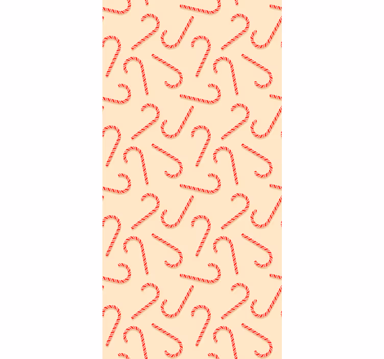 Papier peint de Noël tourbillons de canne à sucre - TenStickers
