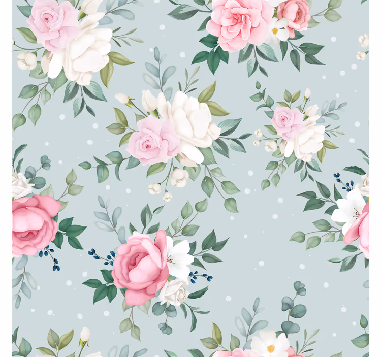 Papier peint fleurs floral ancien - TenStickers