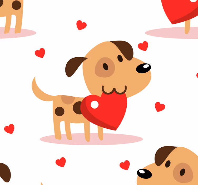 Papier peint chiens amour de chiot - TenStickers
