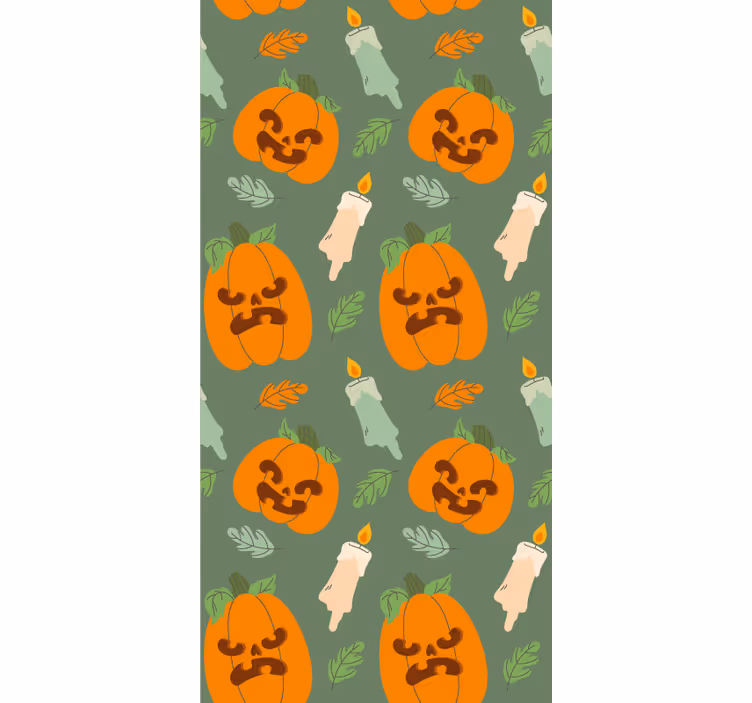 Papier peint halloween conception de citrouille effrayante - TenStickers