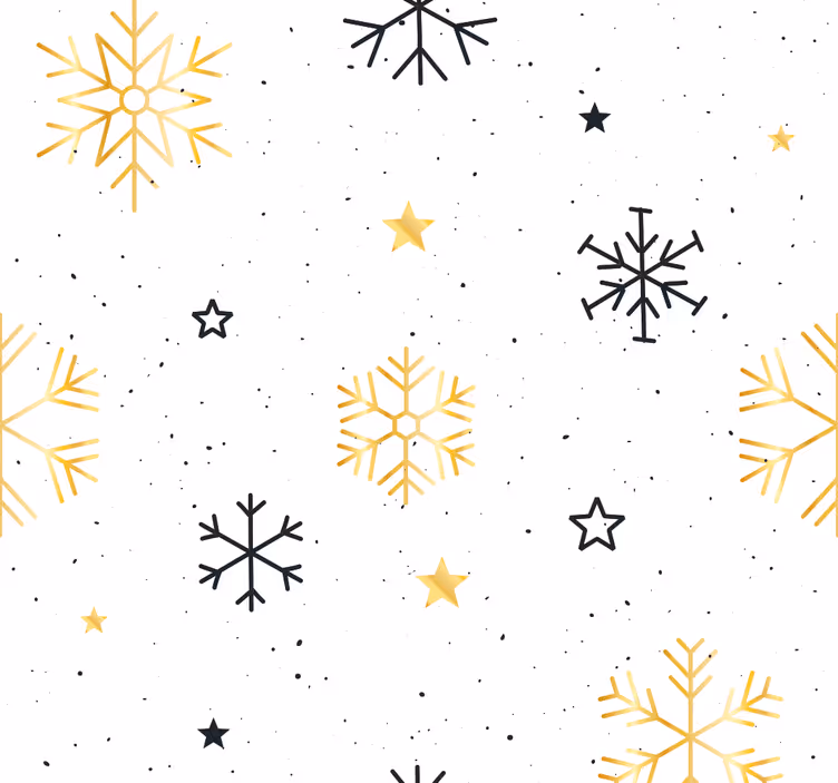 Papier peint de Noël motif de flocons de neige étoilés - TenStickers