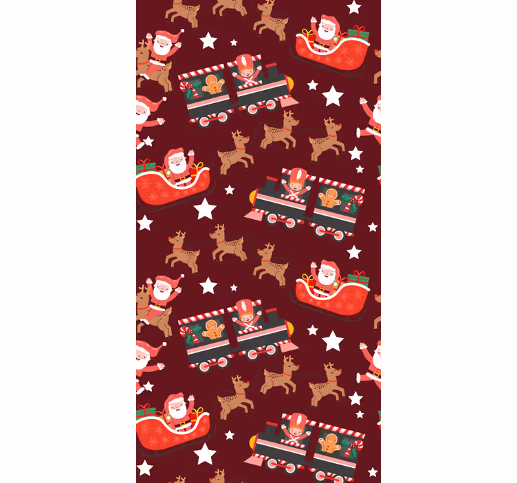 Papier peint de noël traîneau festif du père noël - TenStickers