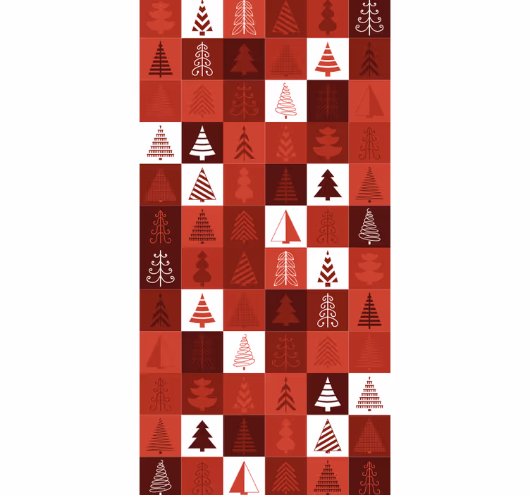 Papier peint de Noël motifs d'arbres festifs - TenStickers