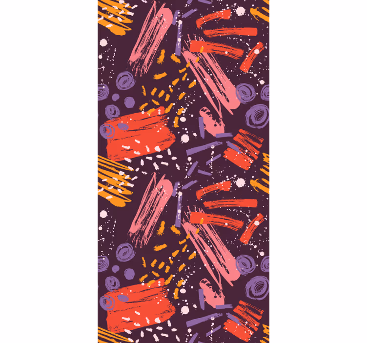 Papier peint abstrait coups de pinceau expressifs - TenStickers