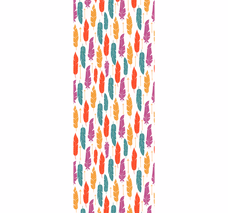 Papier peint feuillage motif de plumes - TenStickers