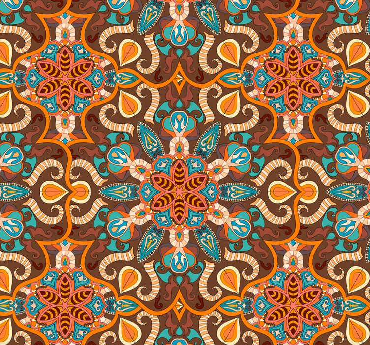 Papier peint carrelage éléments de mandala vintage - TenStickers