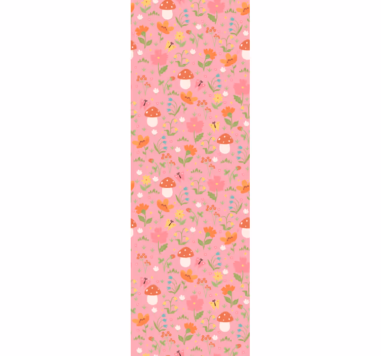 Papier peint chambre enfant motif de champignon floral - TenStickers