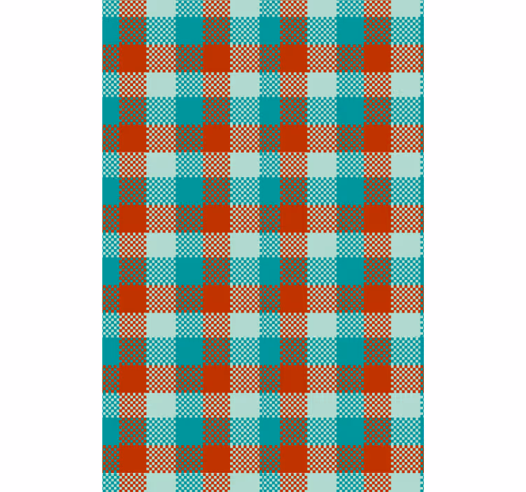 Papier peint formes géometriques motif vichy - TenStickers