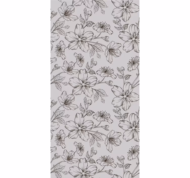 Papier peint floral esquisse florale élégance - TenStickers