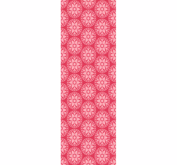 Papier peint rose motif floral géométrique - TenStickers