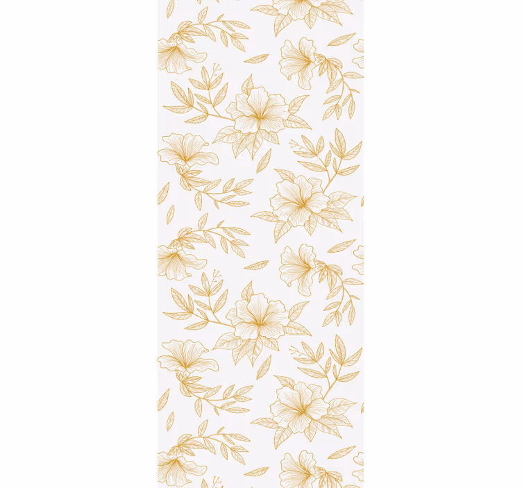 Papier peint fleuri élégance florale dorée - TenStickers