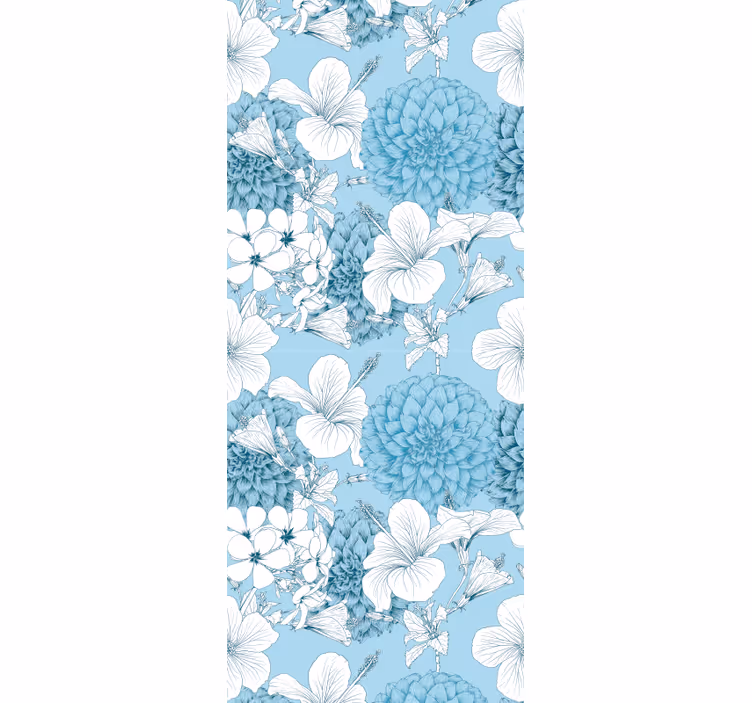 Papier peint floral illustration de croquis floral - TenStickers