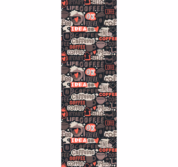 Papier peint texte motif de caféine - TenStickers