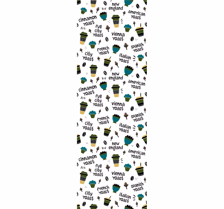 Papier peint cuisine modèle de torréfaction du café - TenStickers