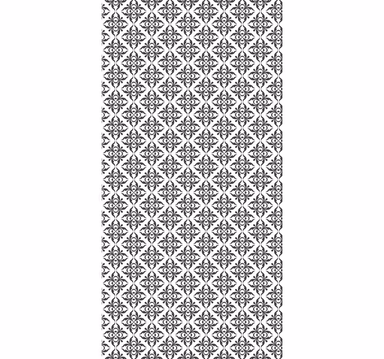 Papier peint bureau élégant motif floral noir - TenStickers