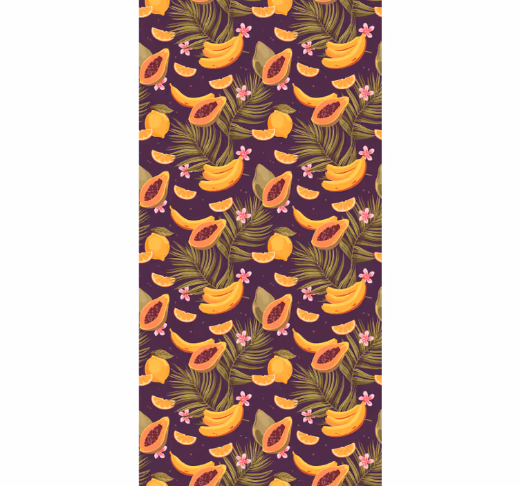 Papier peint salle à manger motif de fruits tropicaux - TenStickers
