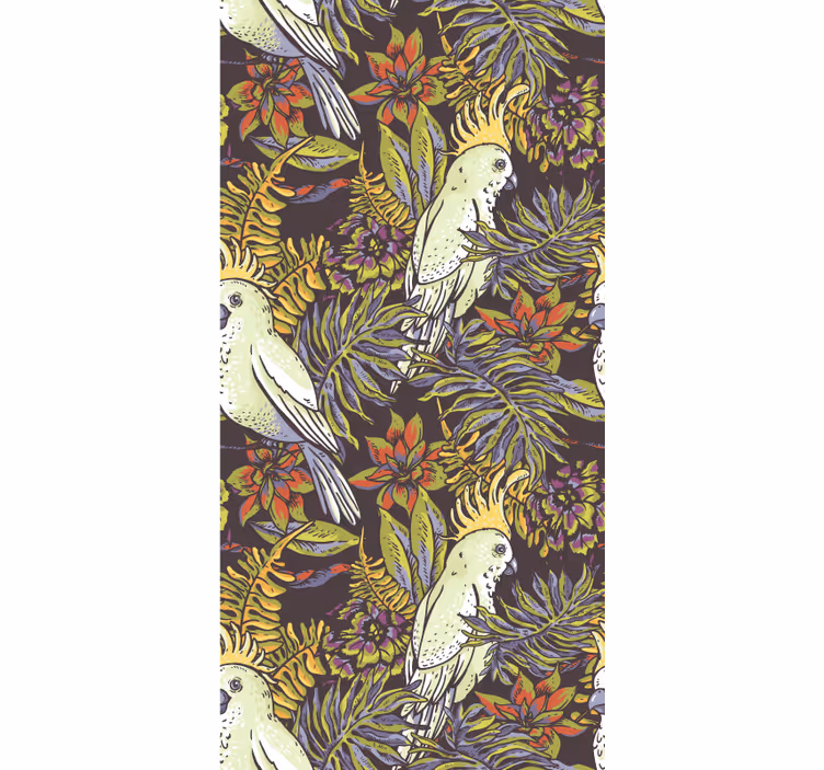 Papier peint oiseaux motif de perroquet tropical - TenStickers