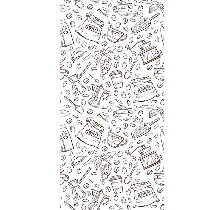 Papier peint cuisine ensemble à motifs de café - TenStickers