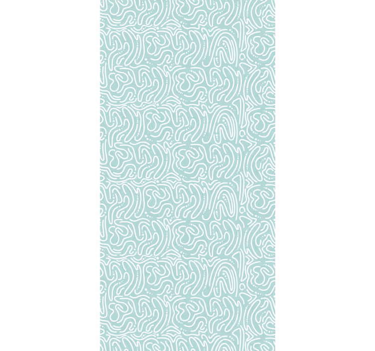 Papier peint abstrait labyrinthe courbe bleu - TenStickers