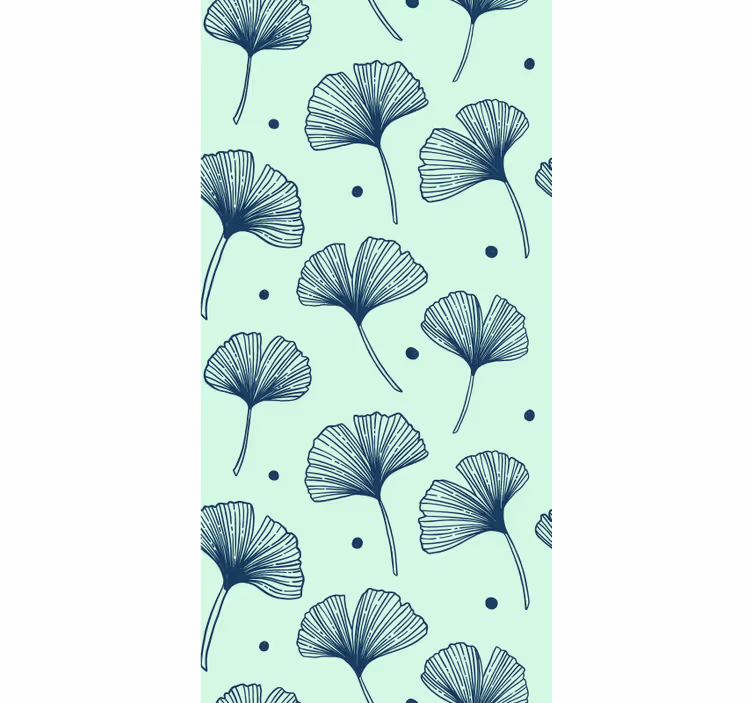 Papier peint feuillage motif de feuille de ginkgo - TenStickers