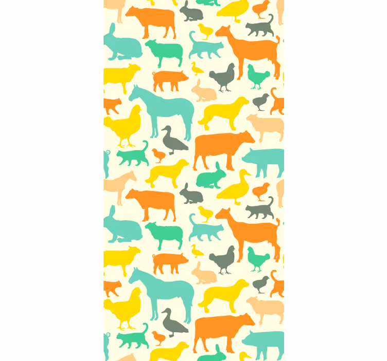Papier peint animaux silhouettes - TenStickers