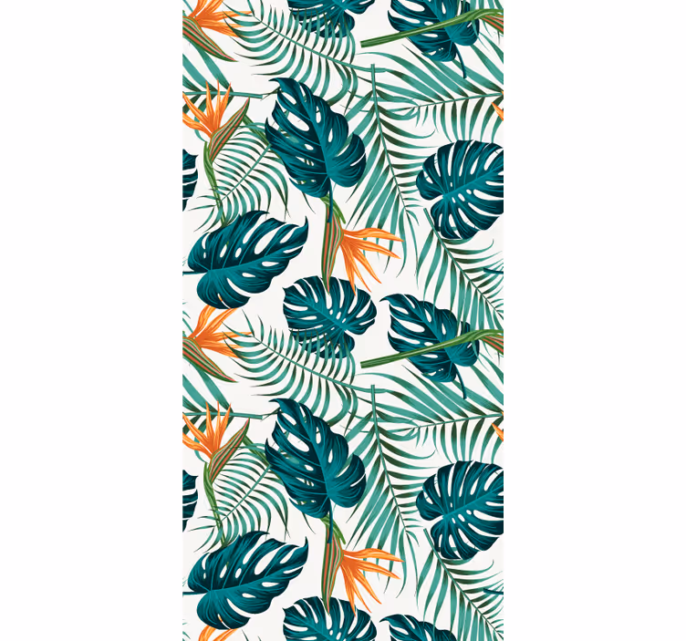 Papier peint feuillage imprimé feuille tropicale - TenStickers