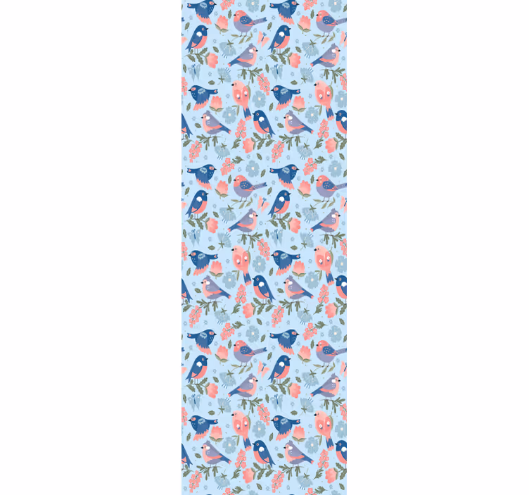 Papier peint oiseaux ornement floral d'oiseaux - TenStickers