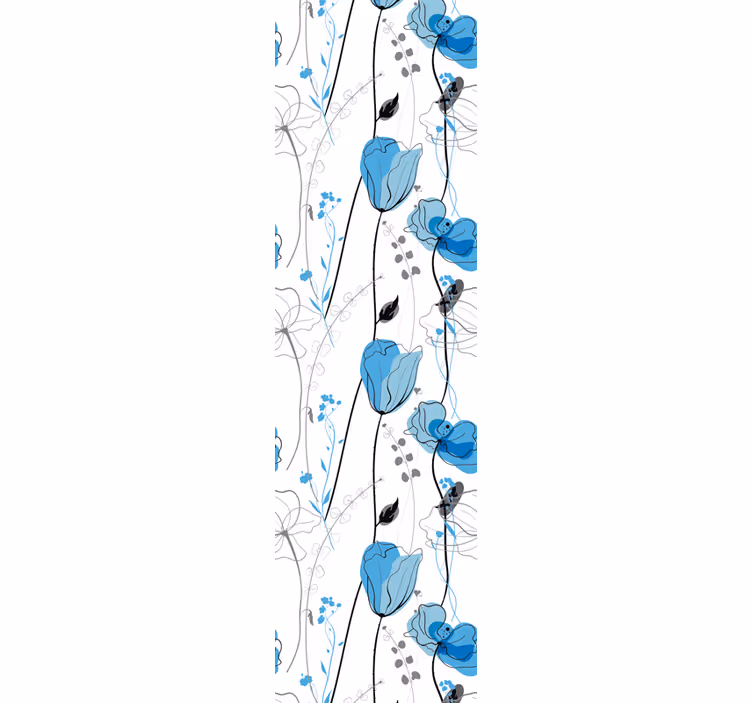 Papier peint floral élégance florale bleue - TenStickers