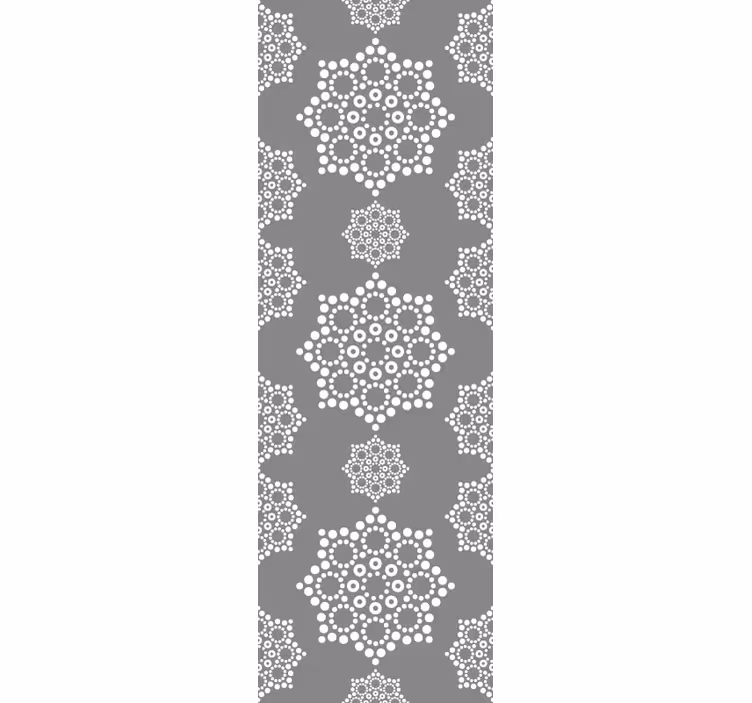 Papier peint gris flocons de neige cercles - TenStickers