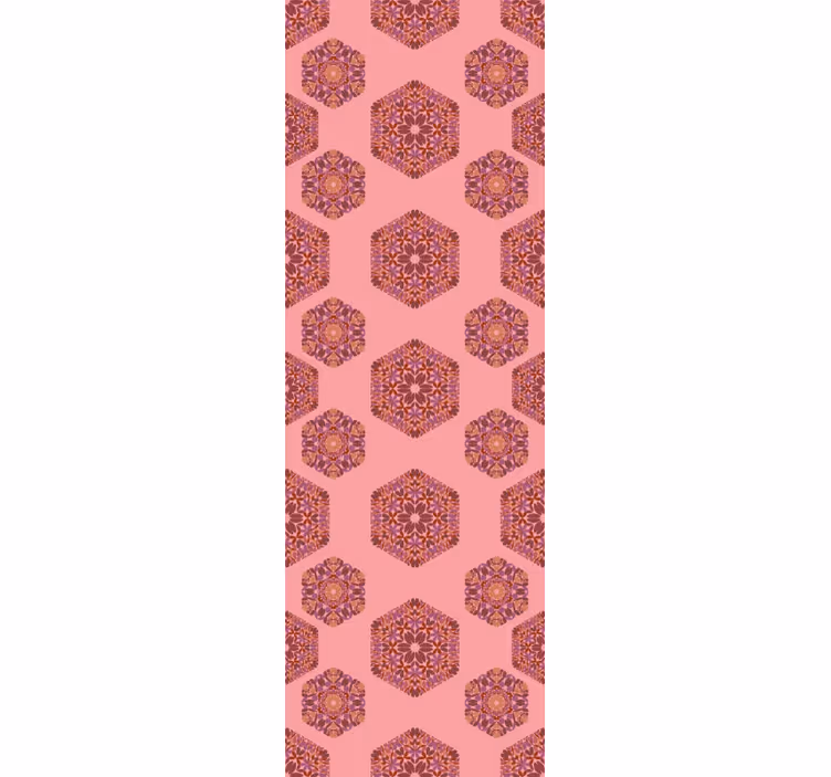 Papier peint ornemental hexagones ornés - TenStickers
