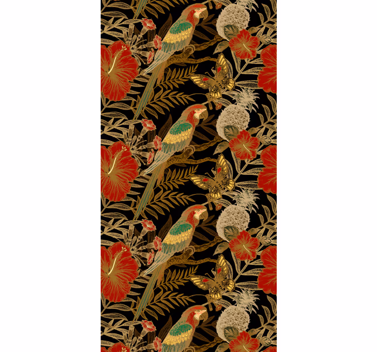 Papier peint perroquet motif d'oiseau tropical - TenStickers