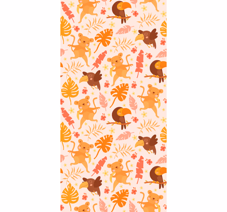 Papier peint chats faune ludique de la jungle - TenStickers