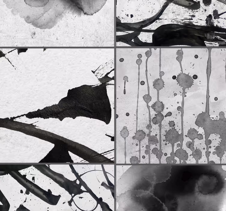 Papier peint abstrait taches d'encre abstraites - TenStickers