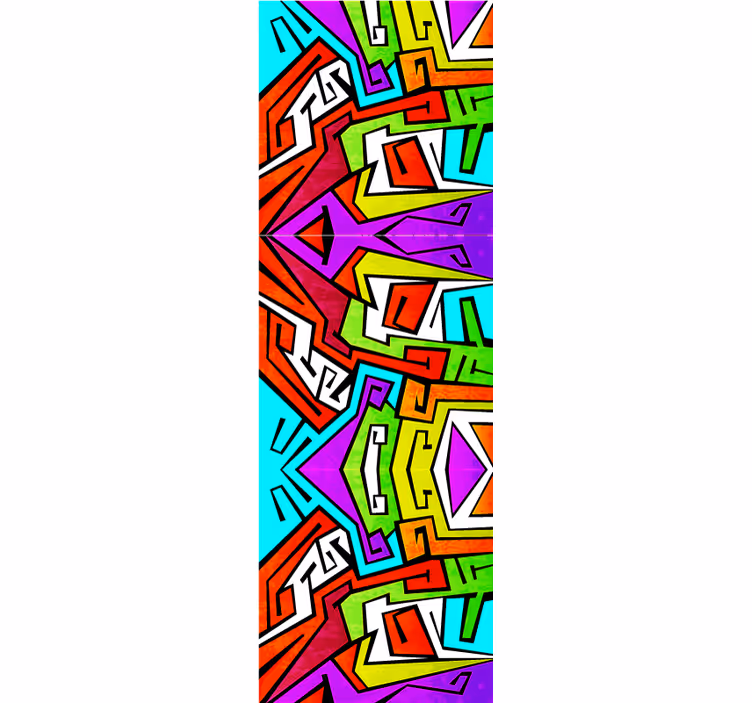Papier peint chambre ado vibration géométrique - TenStickers