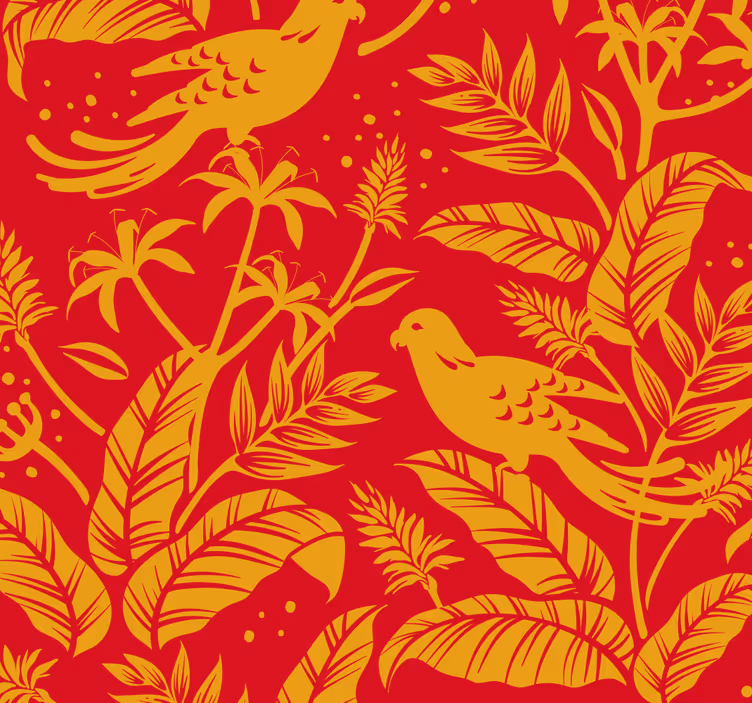 Papier peint animaux oiseaux rouges - TenStickers