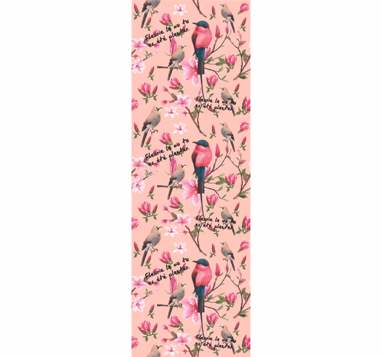 Papier peint oiseaux motif fleurs et oiseaux - TenStickers