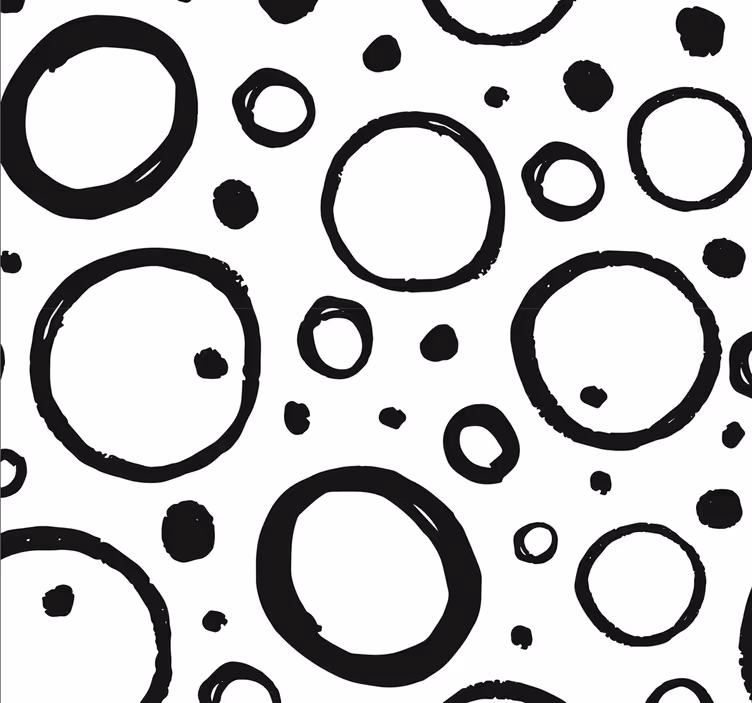 Papier peint rond Bulles abstraites noires - TenStickers