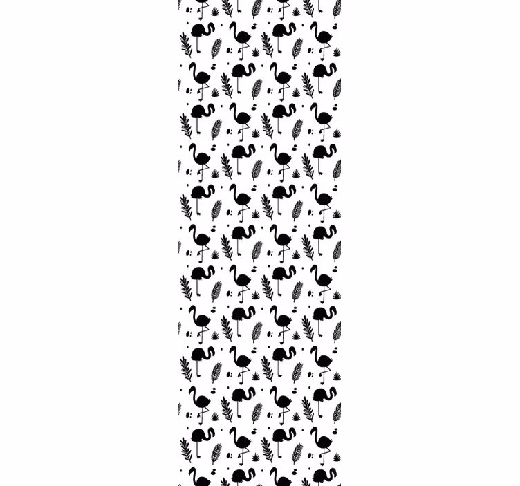 Papier peint animaux motif de feuillage de flamant rose - TenStickers