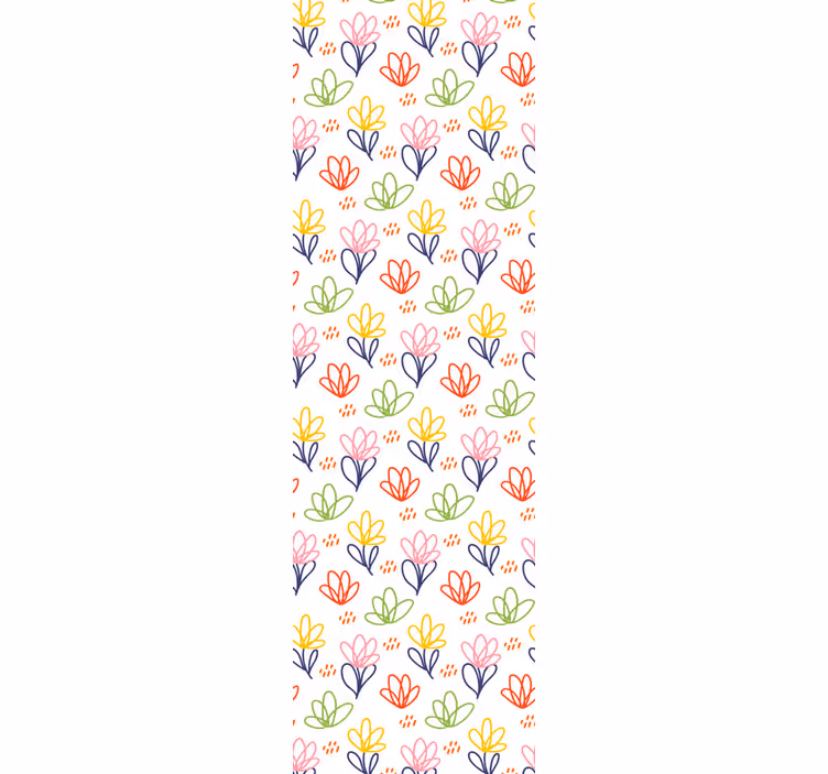Papier peint floral motif gribouillé floral - TenStickers