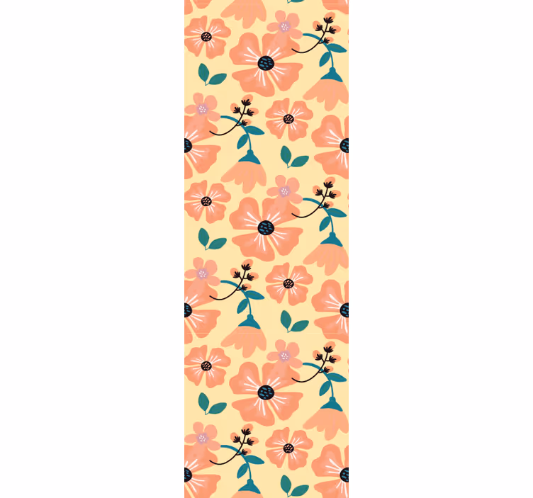 Papier peint floral motif de fleurs épanouies - TenStickers