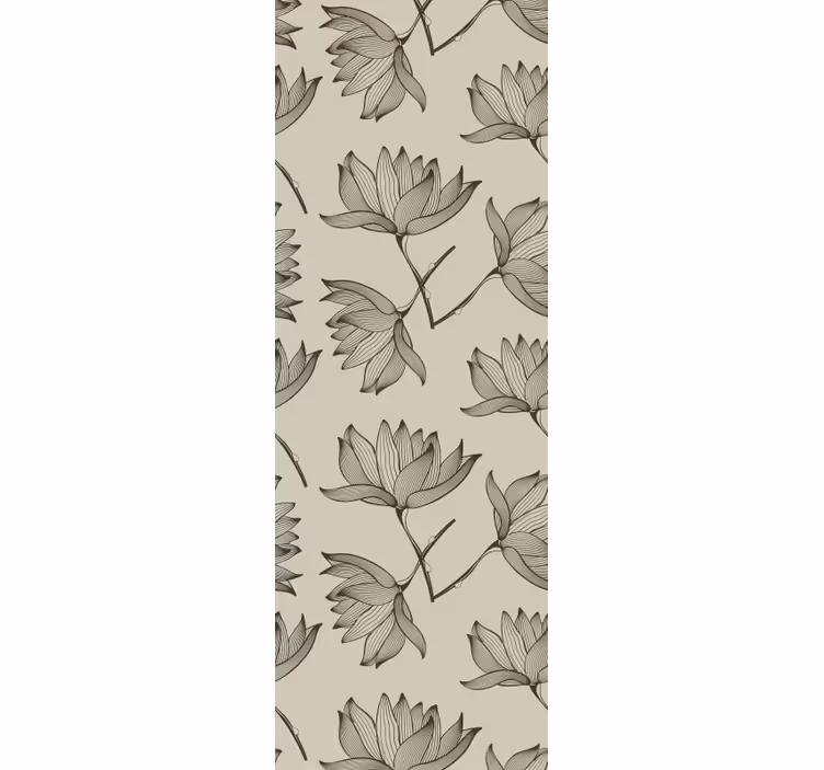 Papier peint floral contours élégants - TenStickers