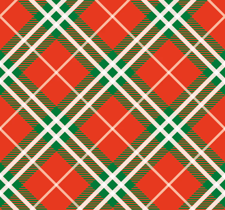Papier peint classique Tartan écossais rouge et vert - TenStickers