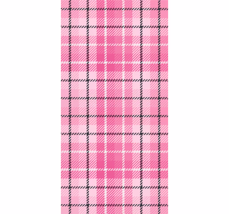 Papier peint carrés motif tartan rose - TenStickers