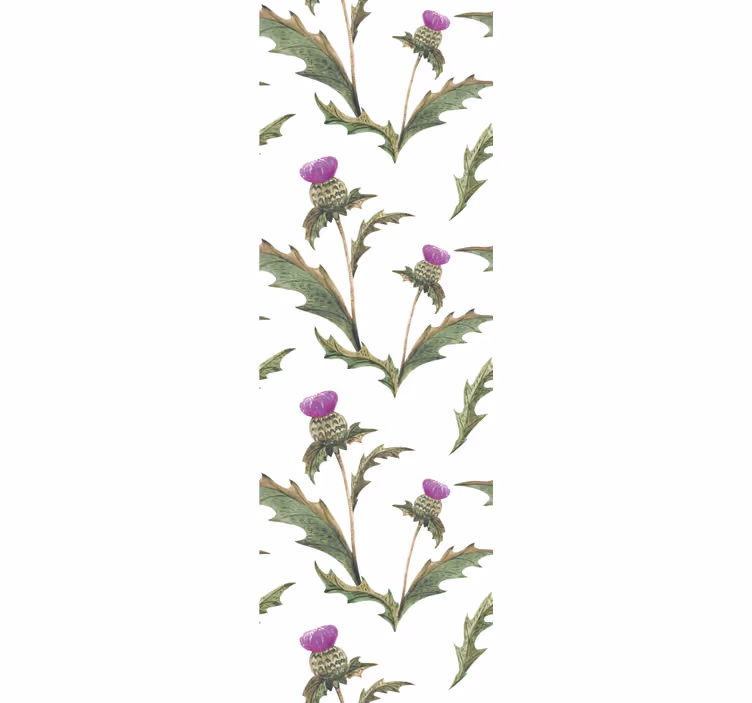 Papier peint feuillage conception de motif de chardon - TenStickers