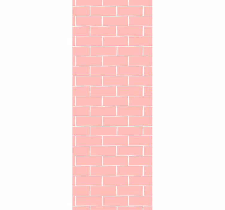 Papier peint briques motif de brique rose - TenStickers