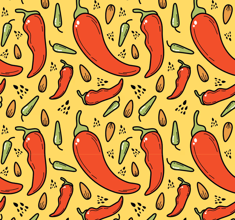 Papier peint nature motif de piment épicé - TenStickers