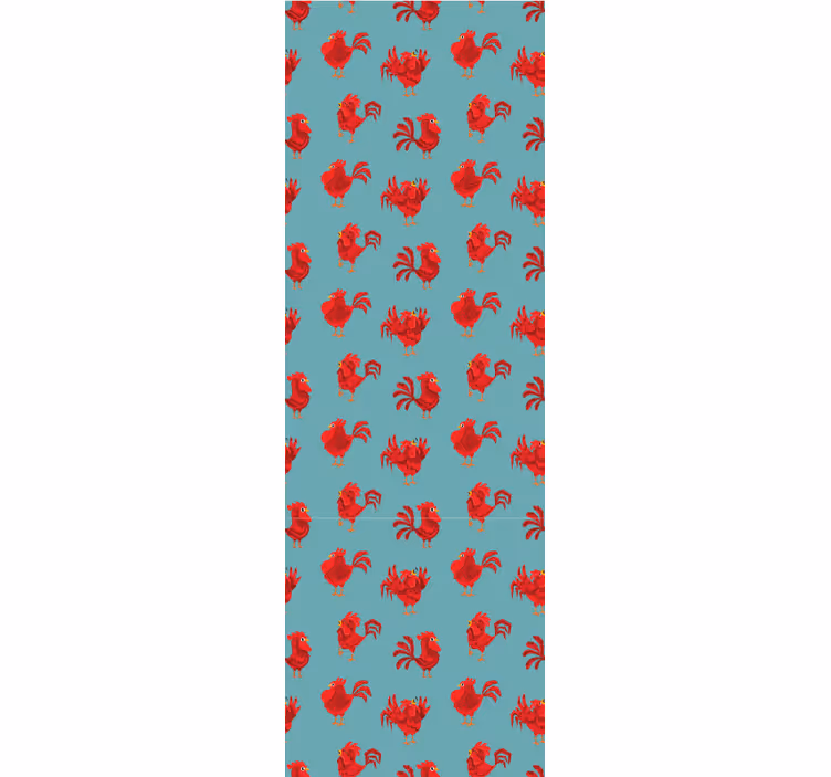 Papier peint animaux motif de coqs rouges - TenStickers