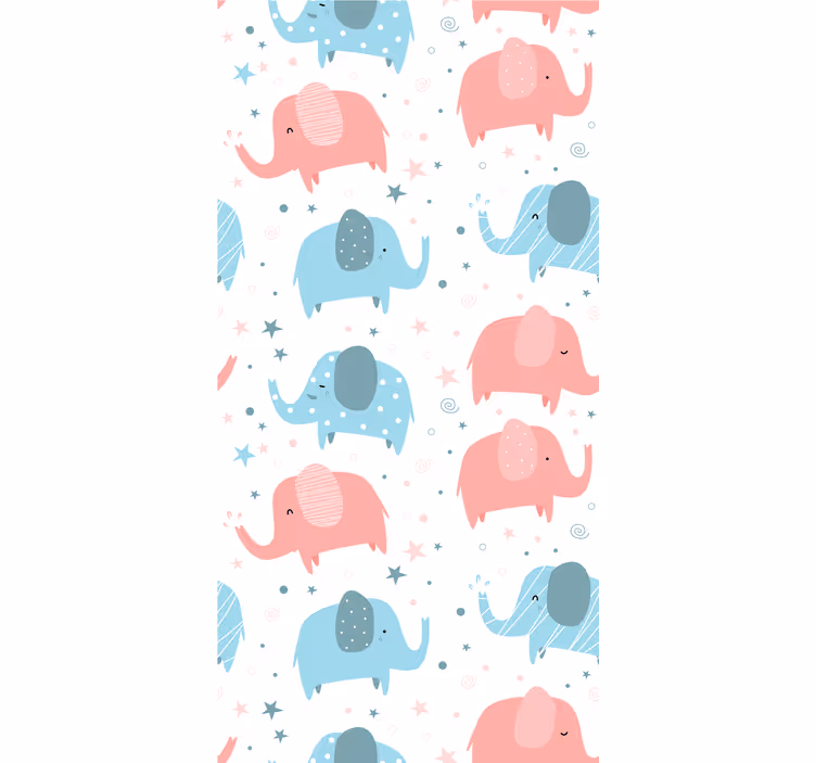 Papier peint éléphants Éléphants ludiques décoratifs - TenStickers