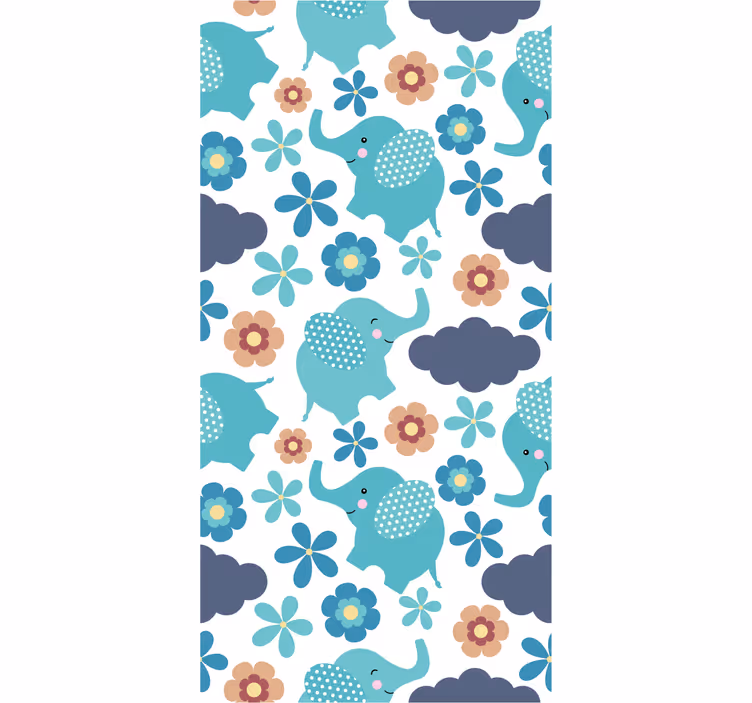 Papier peint éléphants jeu floral d'éléphant - TenStickers